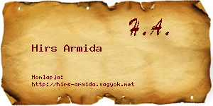 Hirs Armida névjegykártya